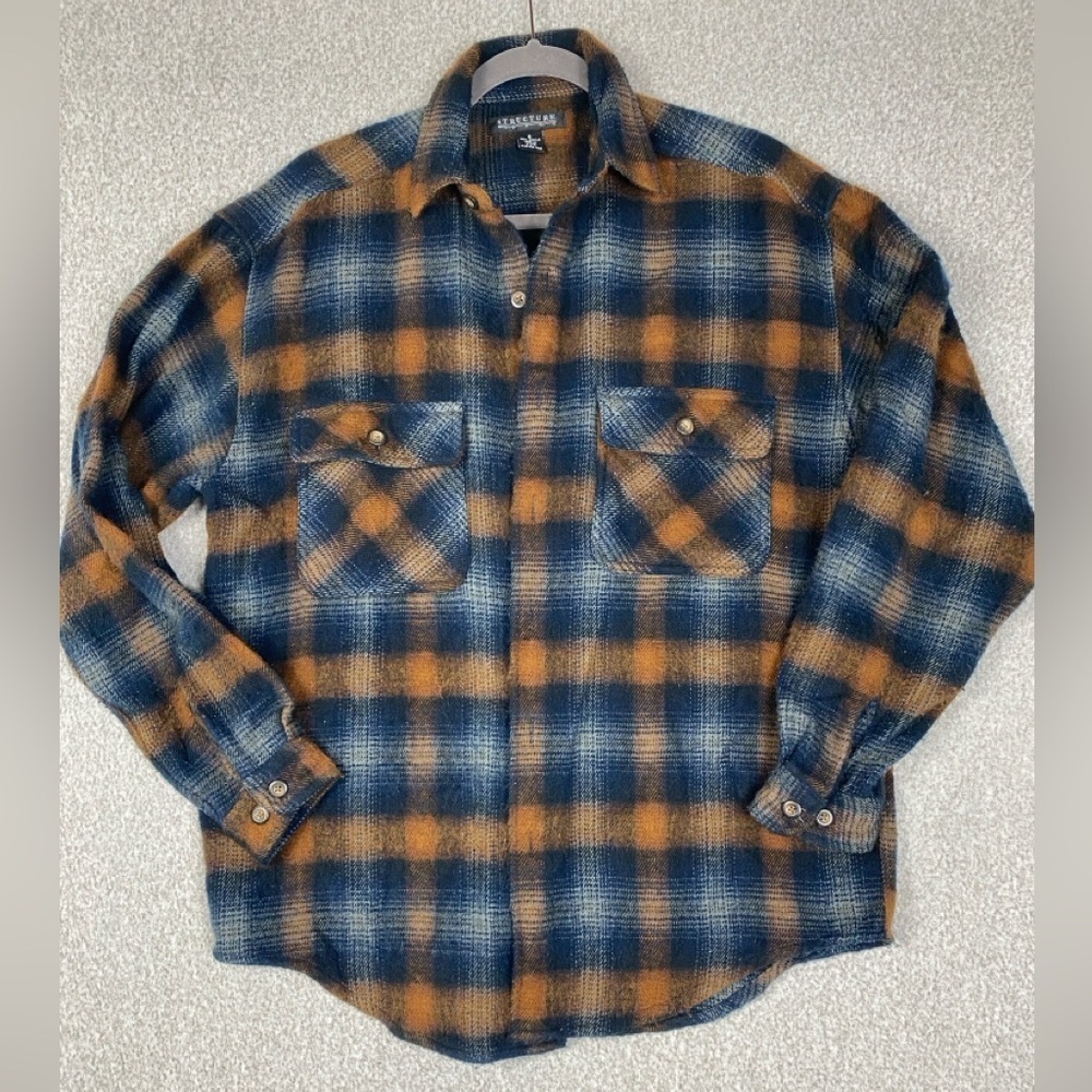 Structure flannel button down S thick soft woodsm… - image 2